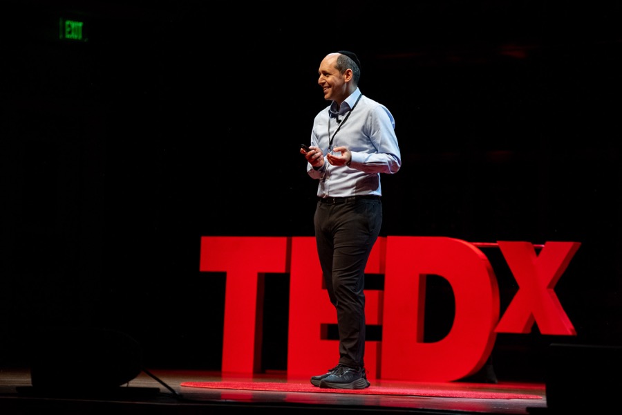 Dr. David H. Rosmarin speaking at a TEDx event